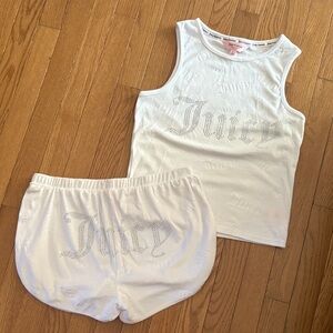 Juicy Couture White Tank and Shorts Pajama Set (never been worn)